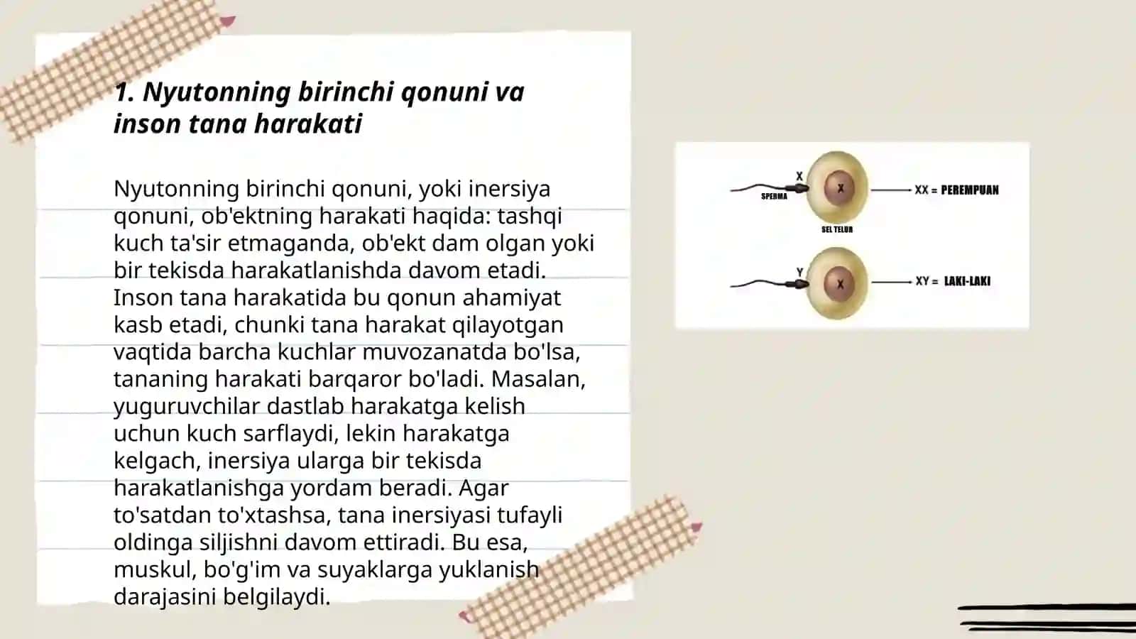 Nyuton qonunlari va inson harakati fiziologoyasi 3