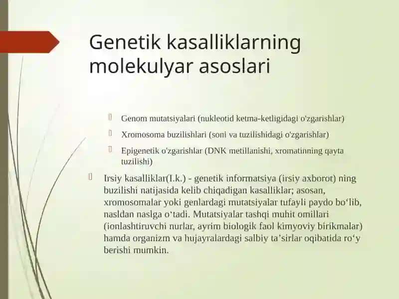Genetik kasalliklar molekulyar diagnostikasi 3
