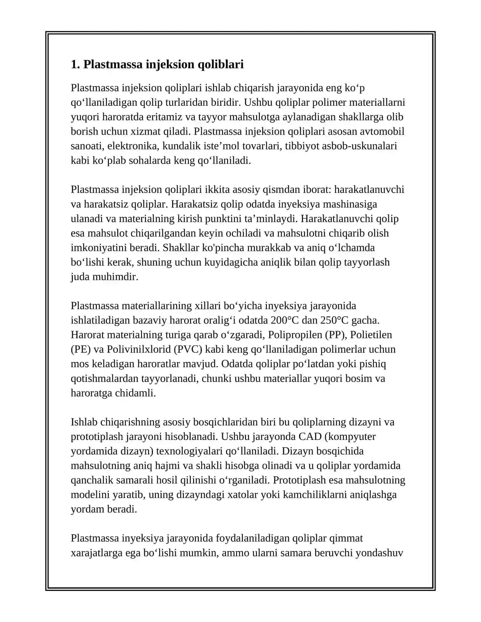 Plastmassa injeksion qoliplari 3