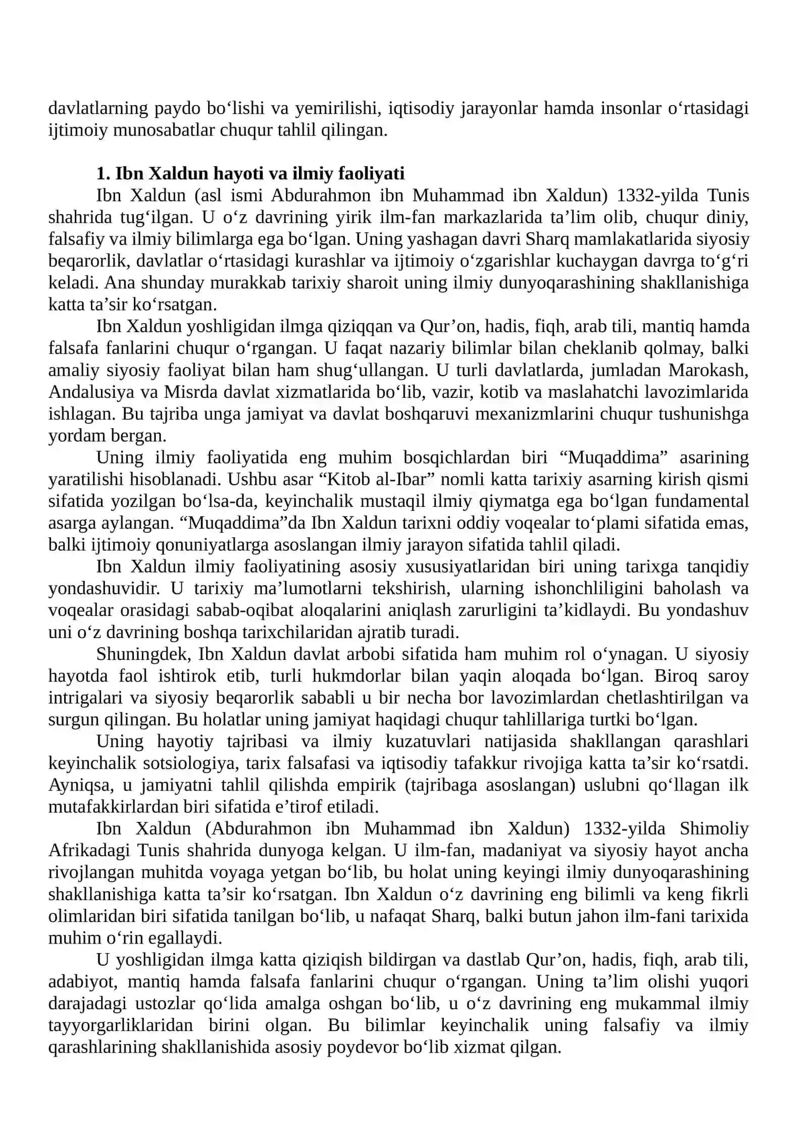 Ibn Xaldun falsafasi va uning o‘ziga xos xususiyatlari 3