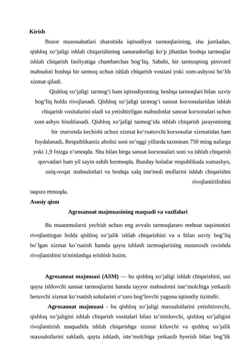 AGROSANOAT MAJMUASINING MOXIYATI, TARKIBI VA VAZIFALARI 3