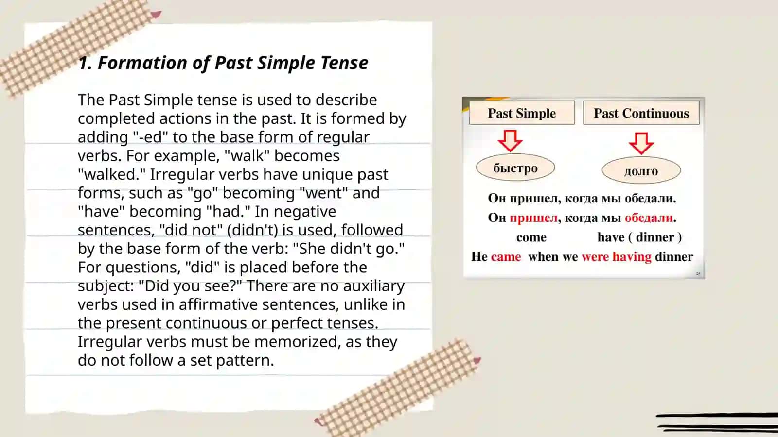 Formation of Past Simple Tense 3