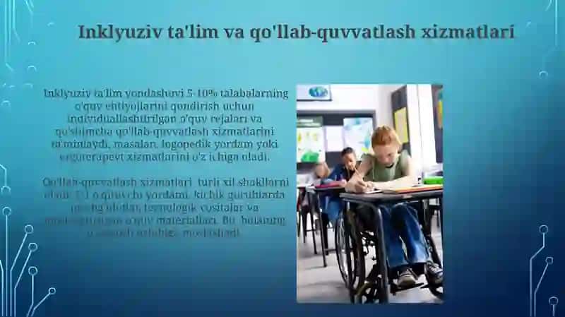 Inklyuziv ta'lim va qo'llab-quvvatlash xizmatlari 3