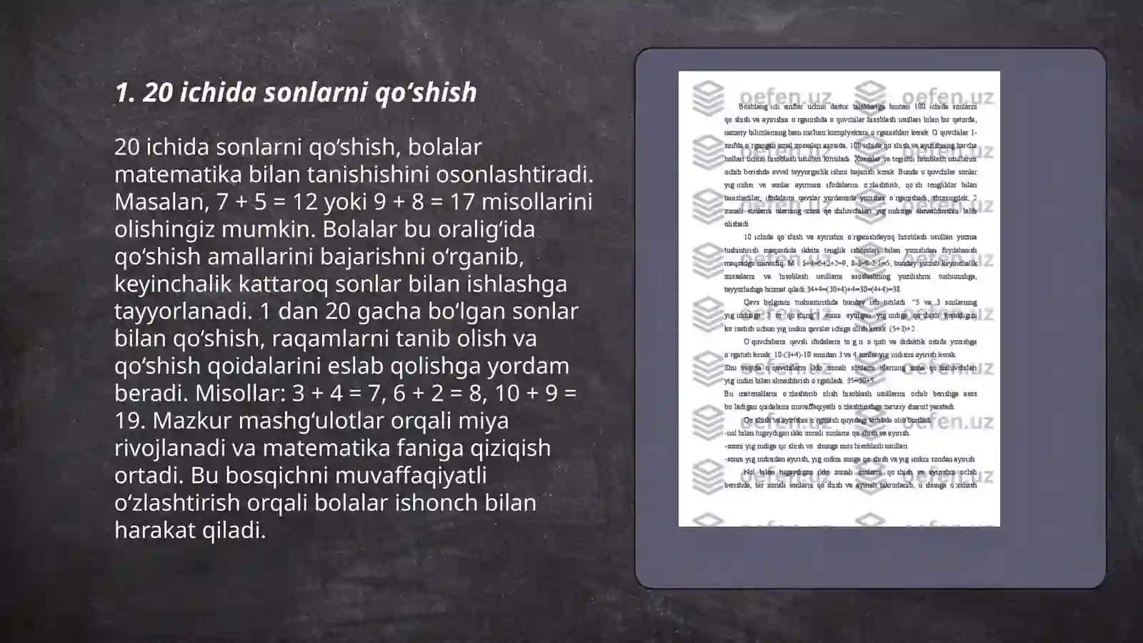 20 ichida sonlarni qoʻshish va ayirish 3