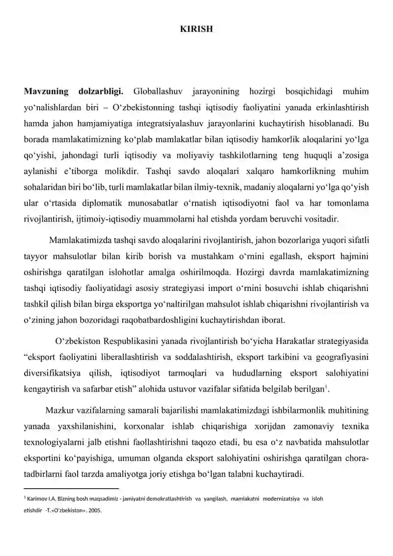 O'zbekiston Respublikasining rivojlangan mamlakatlar bilan iqtisodiy hamkorligi 3