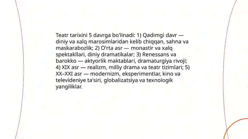 Teatr tarixi 5 davir haqida malumot 3