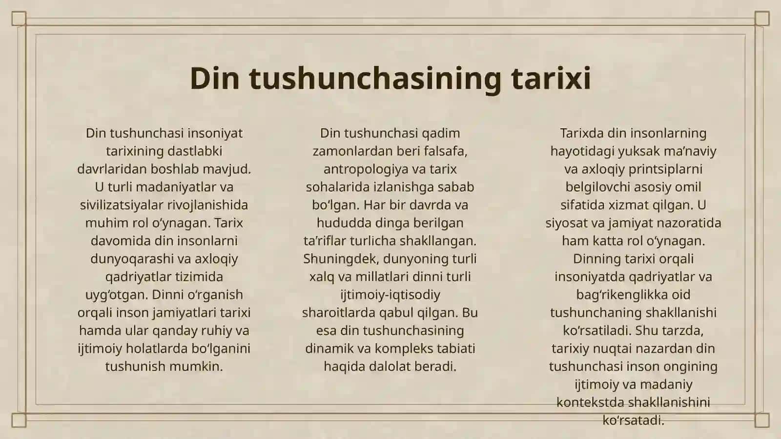 DIN TUSHUNCHASI. DINGA BERILGAN TURLI TA’RIFLAR 3