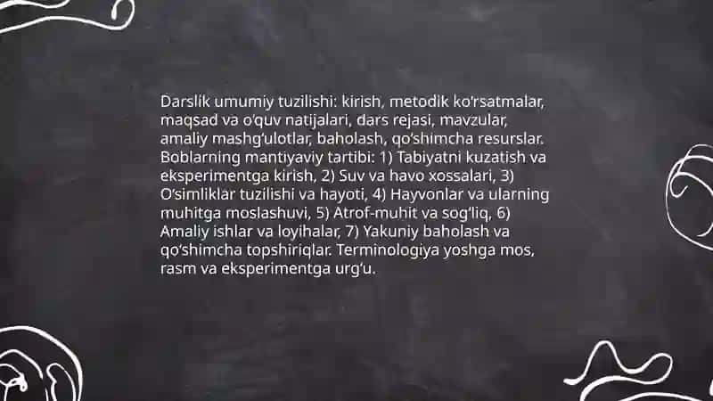 3-sinf "Tabiiy fanlar" darsligini tahlil qilish va taqriz yozish 3