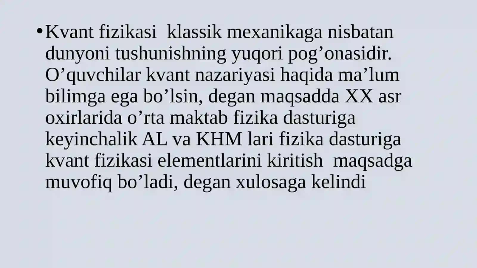 “Kvant fizikasi” bo‘limini o‘qitishmetodikasi 3