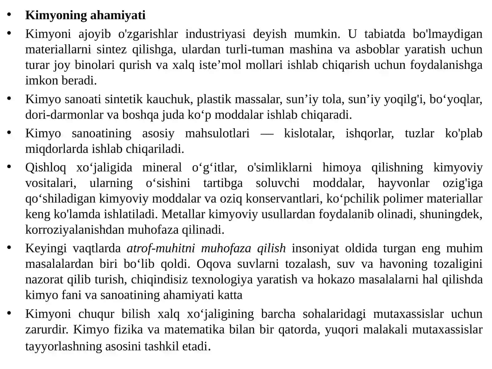 Kimyoning maqsadi va vazifasi. Kimyoning asosiy tushunchalari va qonunlari 3