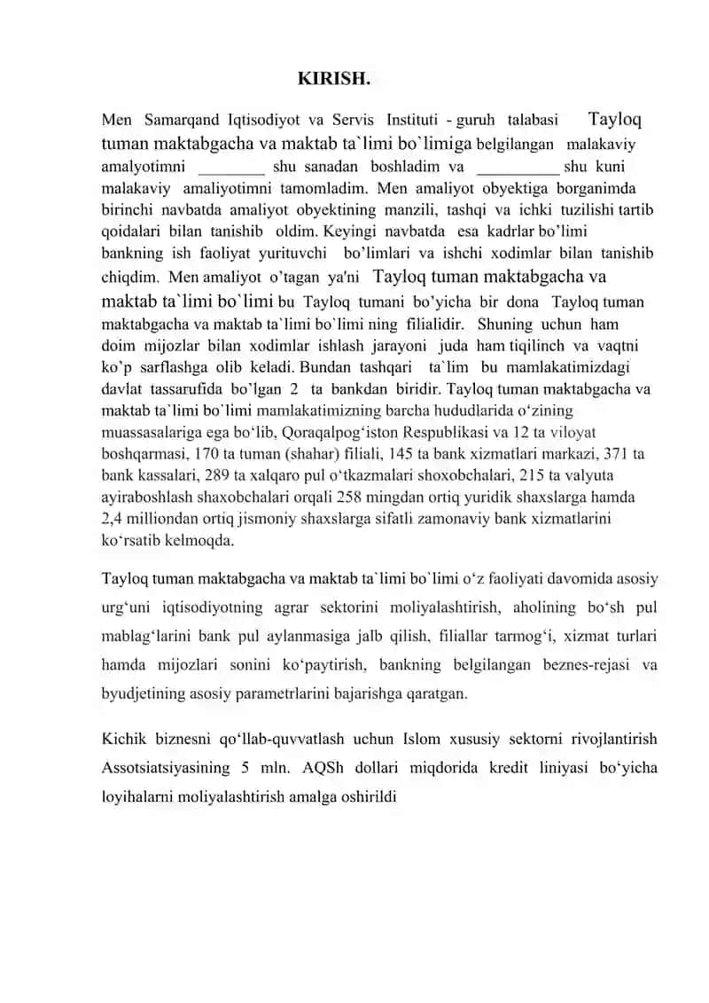 Maktabgacha va maktab ta`limi bo`limida malakaviy amaliyot hisoboti 3