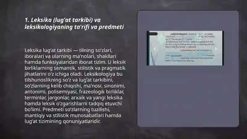 Leksika(lug'at tarkibi)va leksikologiya haqda umumiy ma'lumot 3