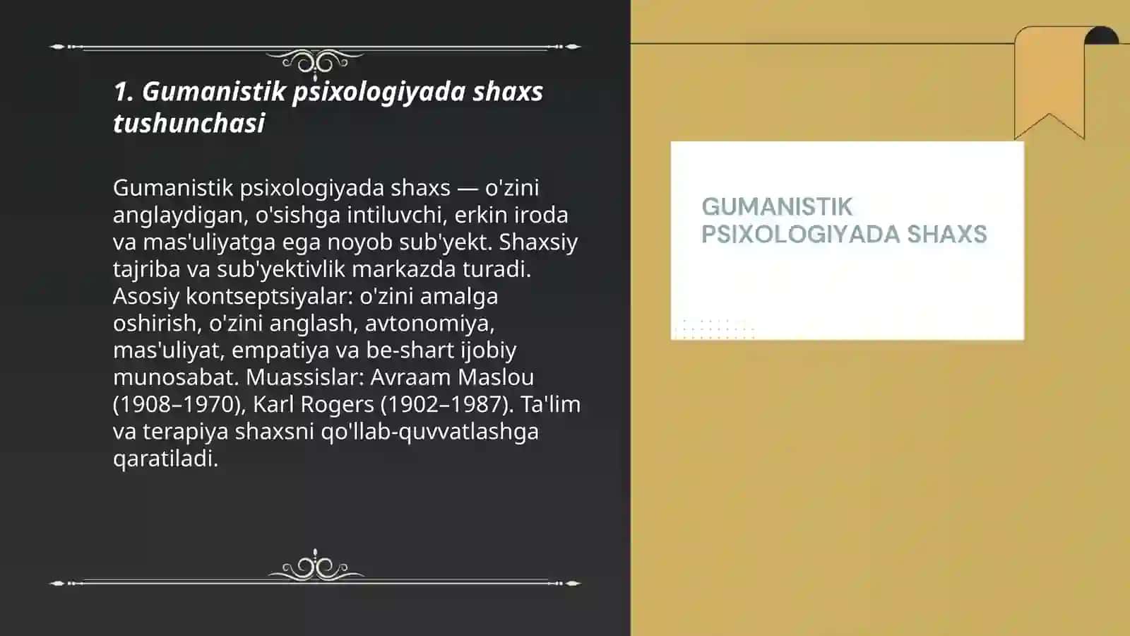 Gumanistik psixologiyada shaxs Choriyeva sitora 3