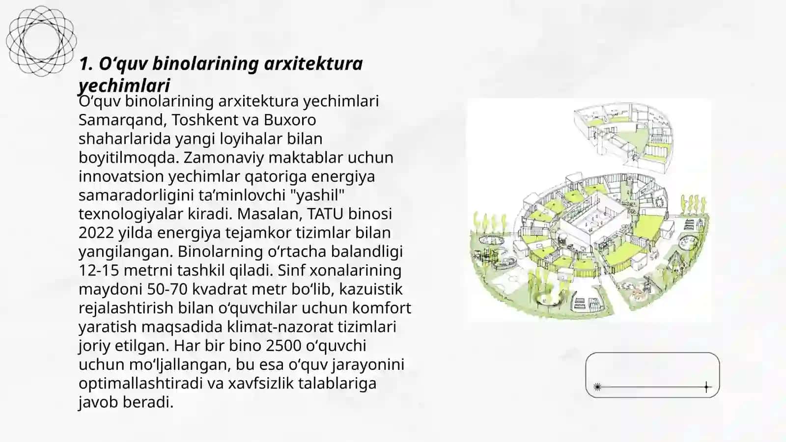 Oʻquv-tarbiya muassasalari binolarining turlari va loyihalash ishlarini amalga oshirish 3