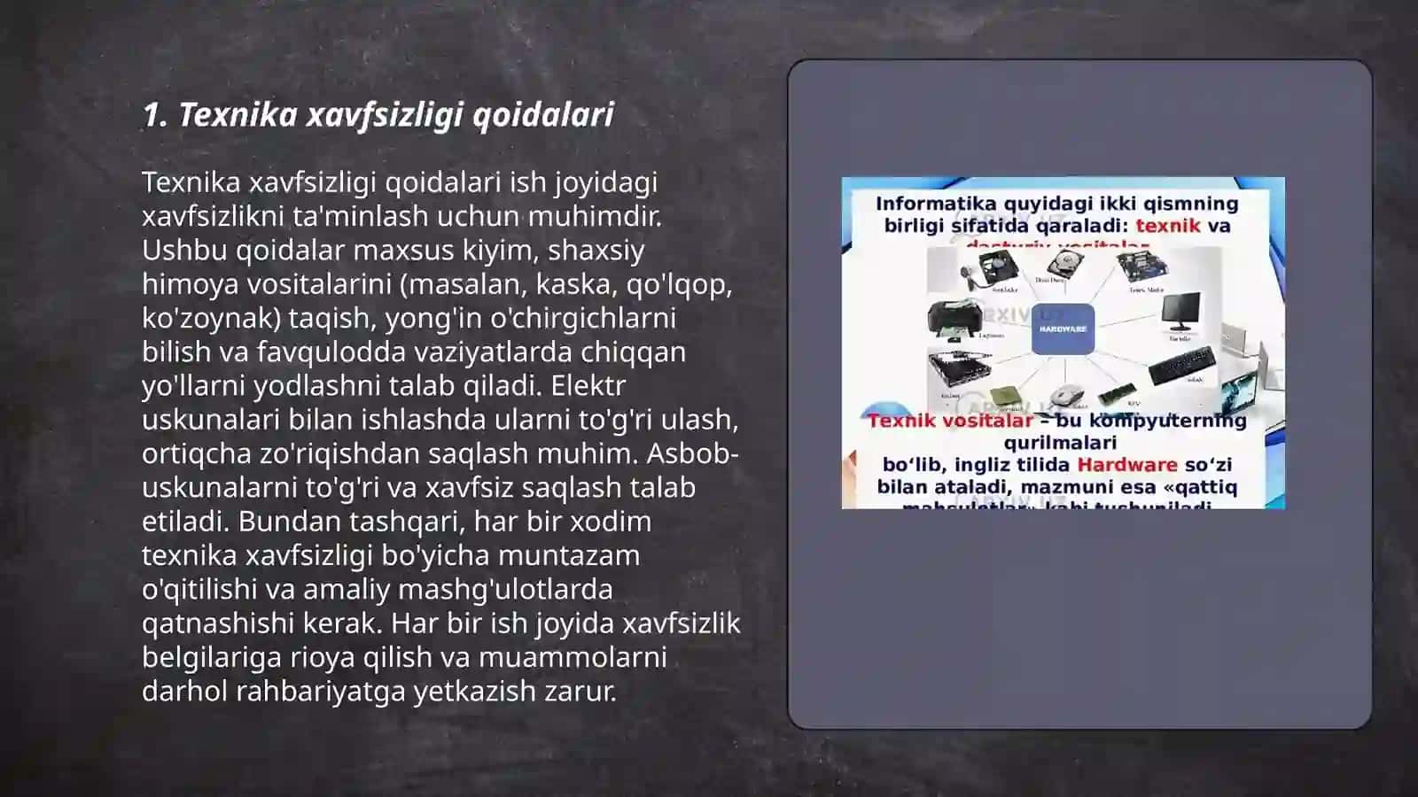 Texnika xavfsizligi qoidalari 3