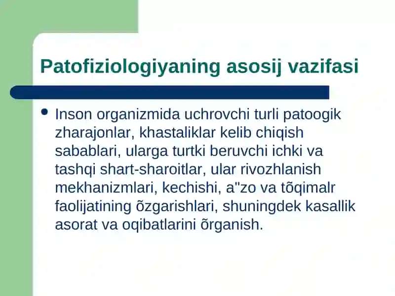 Patologik fiziologiya faniga kirish 3