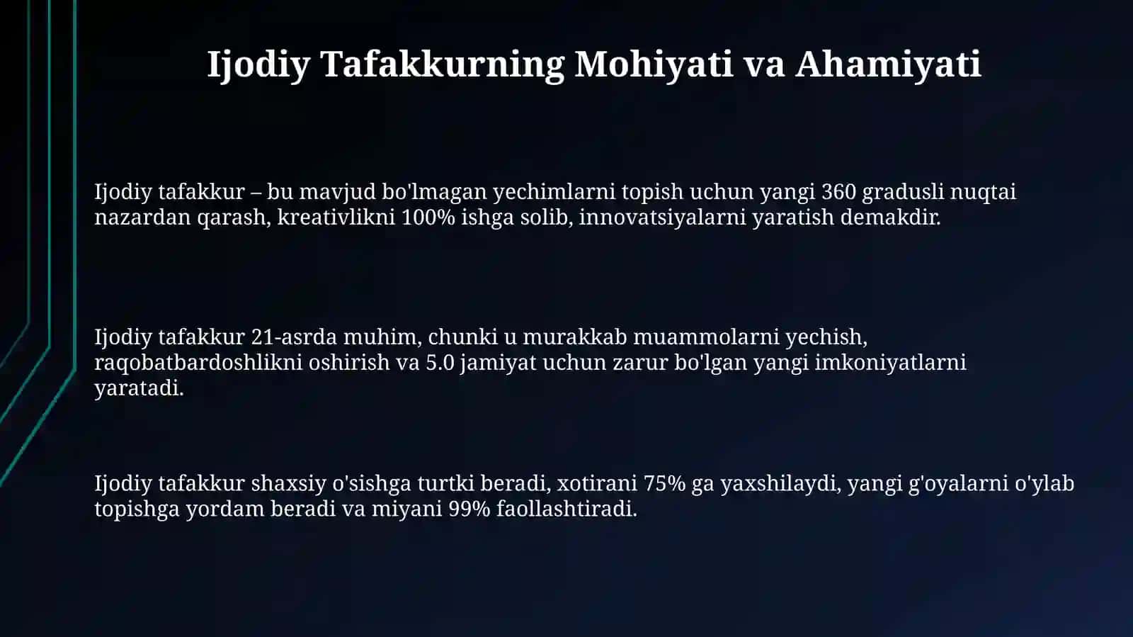 Kreativ fikrlash va uni rivojlantirish yoʻllari 3