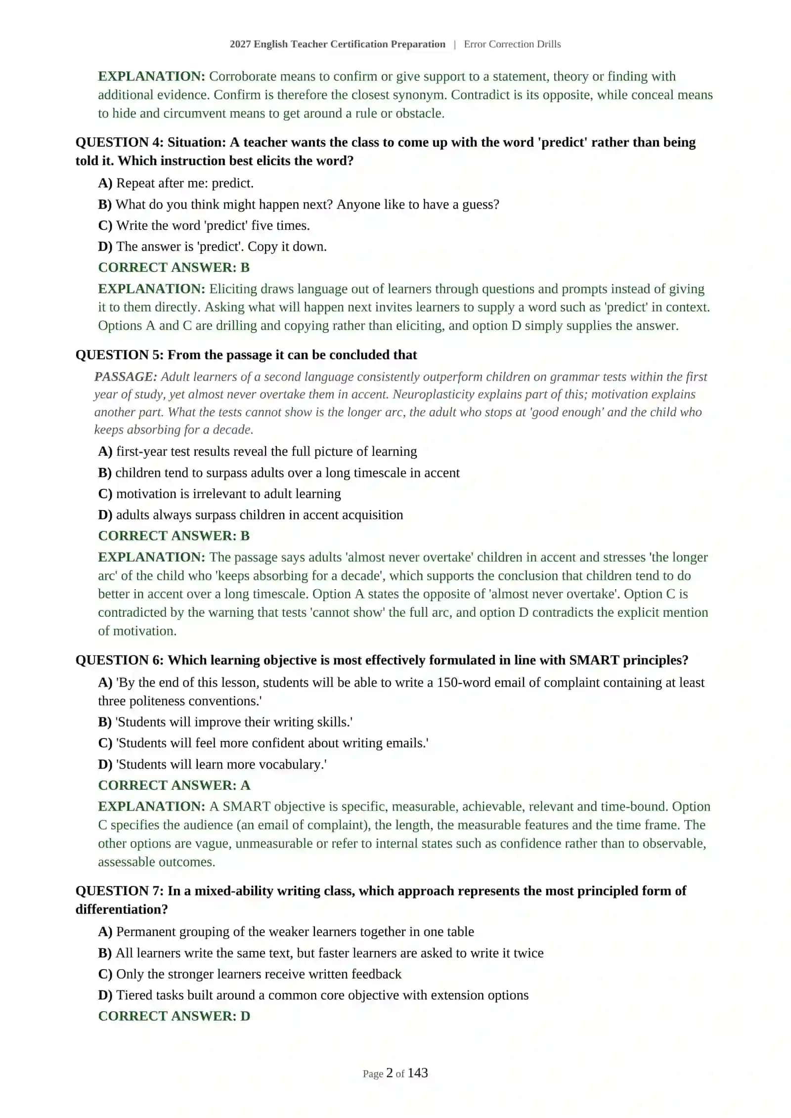 Error Correction Drills 3