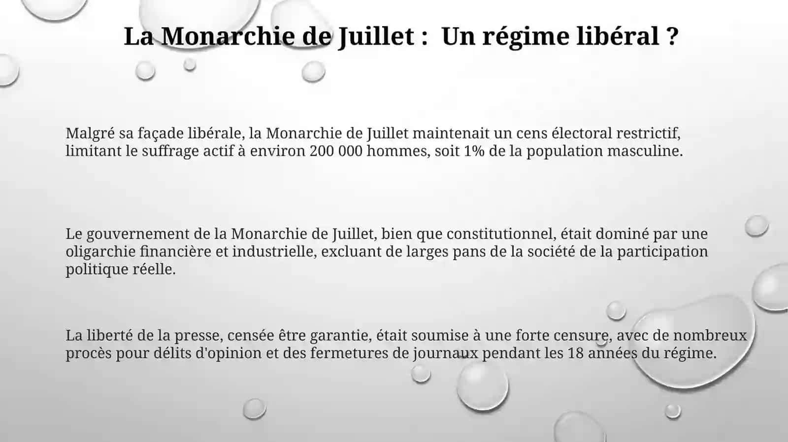 La Restauration et la monarchie de Juillet 14. La France et la V République 3