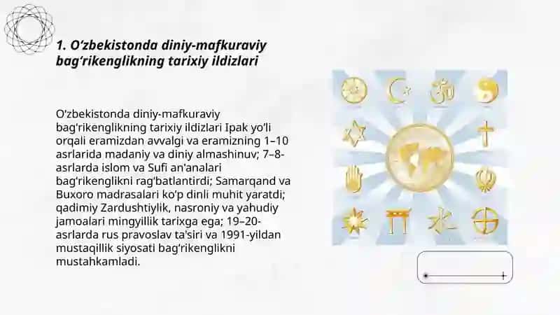 Oʻzbekiston Respublikasida dinlararo bagʻrikenglik va millatlararo munosabatlar va bagʻrikengligining shakllantirishi 3