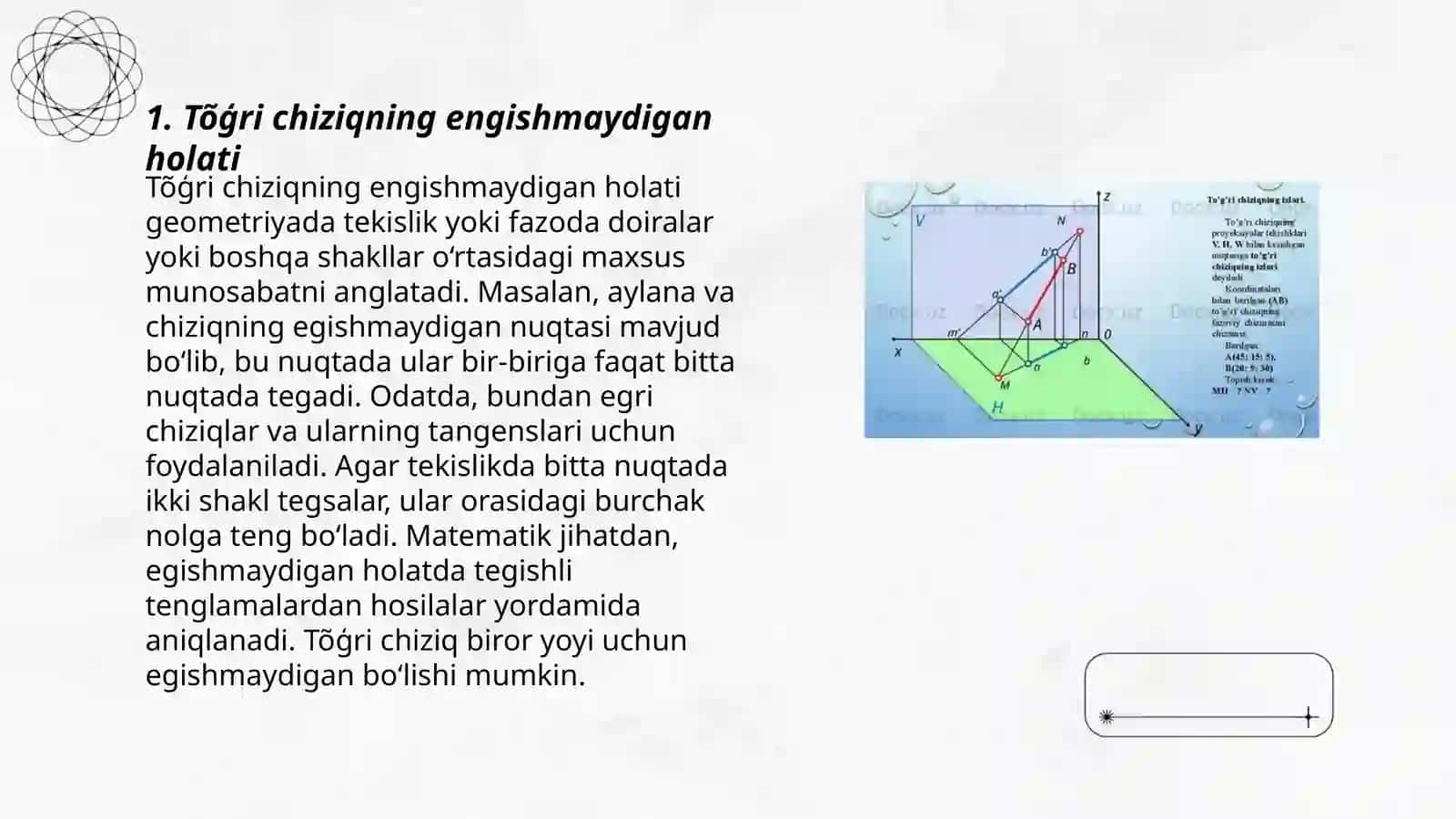 Tõģri chiziqning izlari ikki tõģri chiziqning õzoro holatlari 3