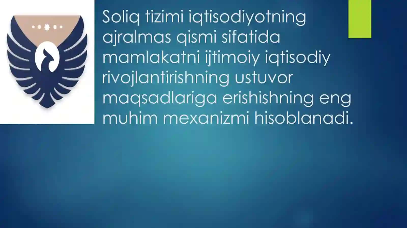 Soliq tizimi iqtisodiyotning ajralmas qismi sifatida qara, 3