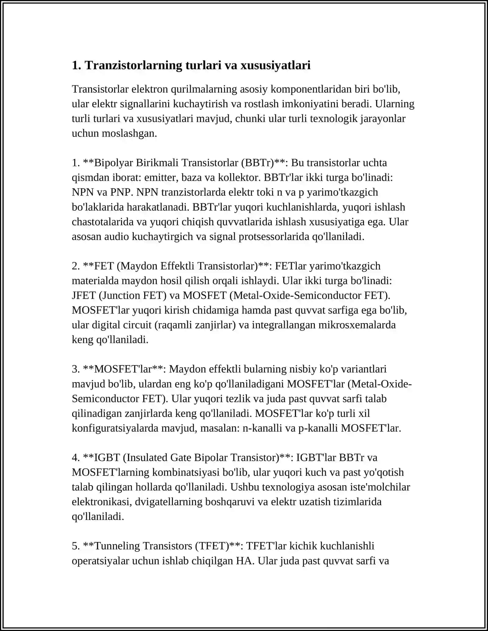 TRANZISTOR, TRIGGER VA REGISTRLAR 3