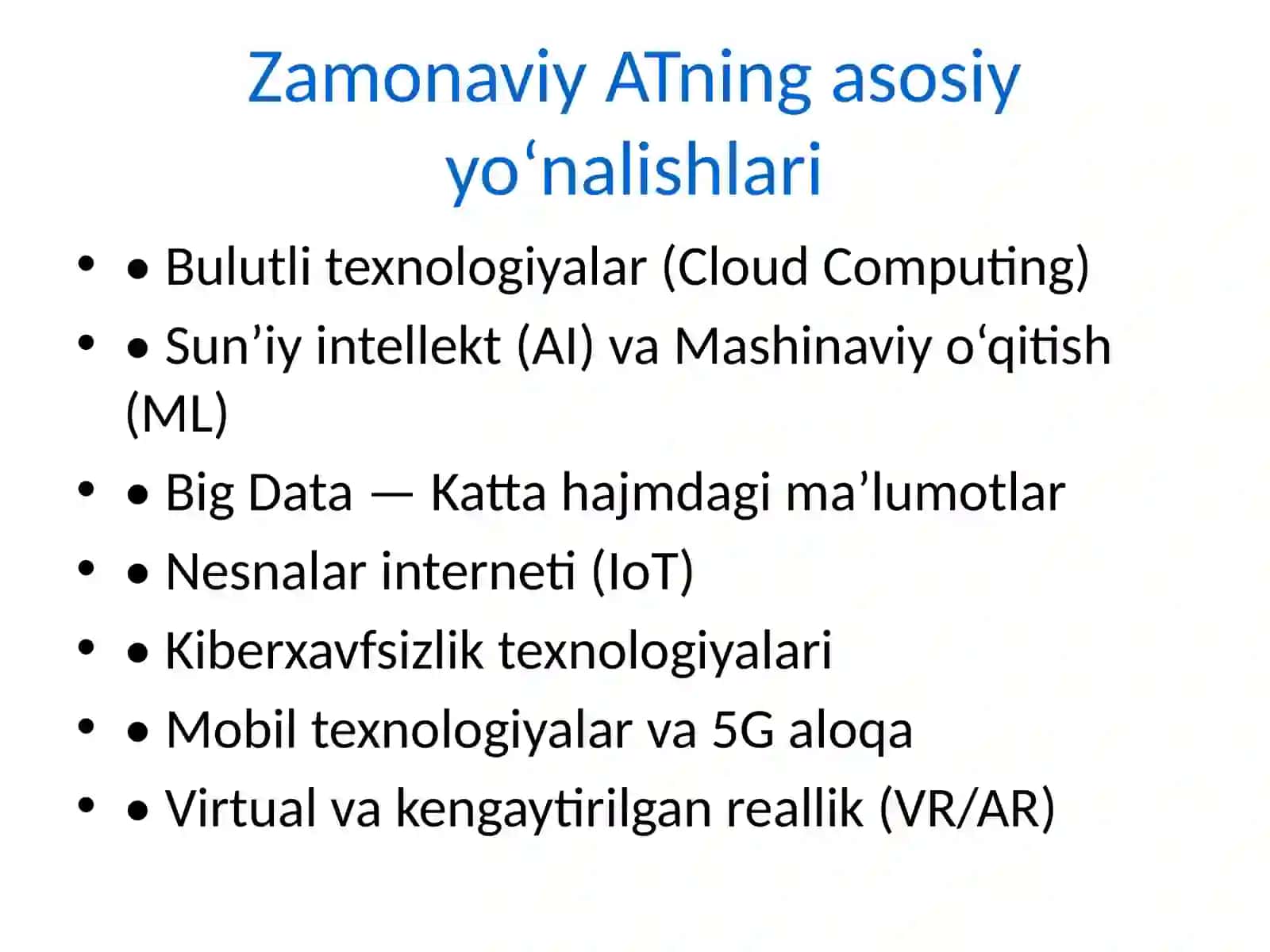 Zamonaviy Axborot Texnologiyalari 3
