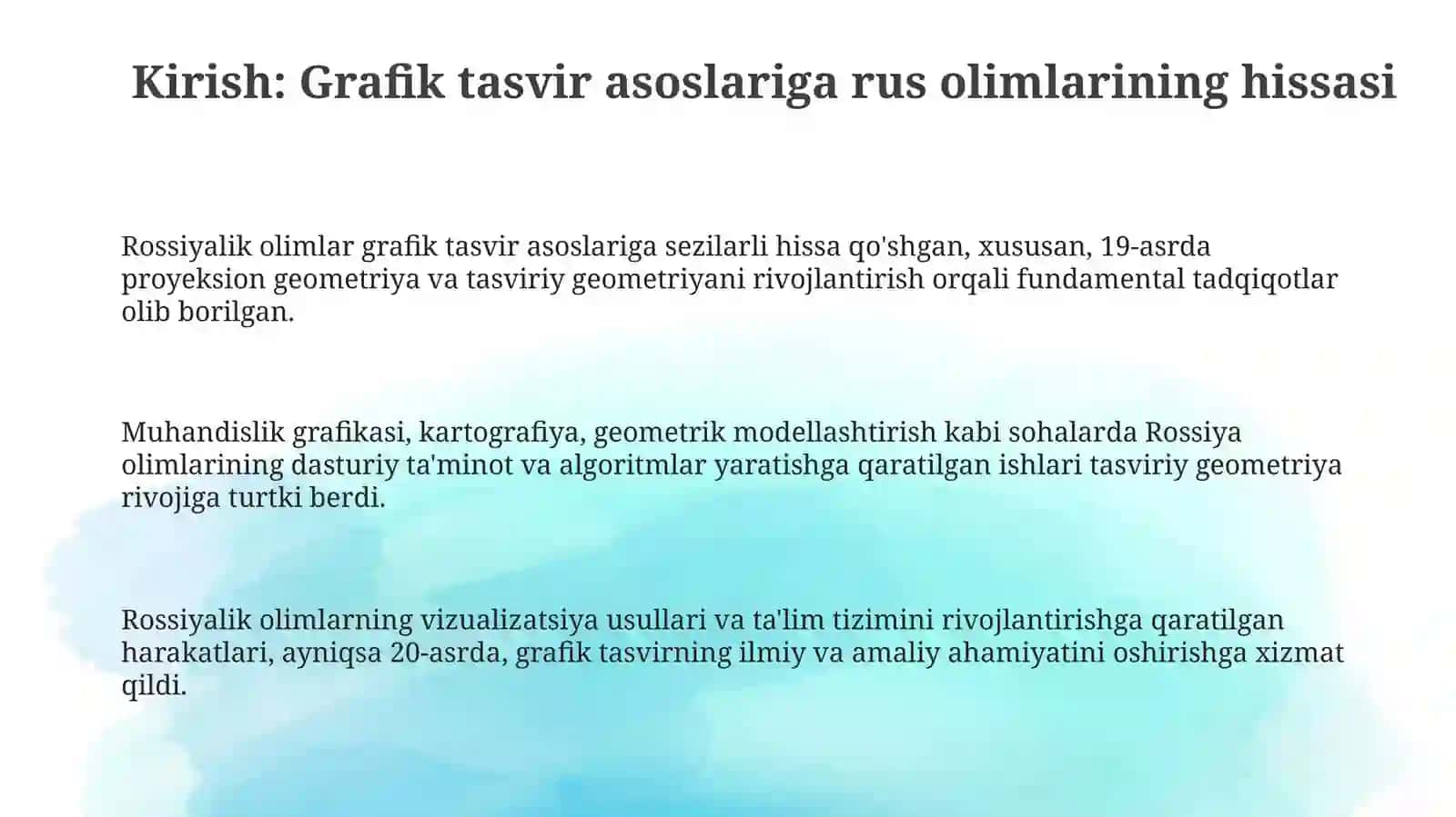Grafik tasvir asoslariga rus olimlarining hissasi 3