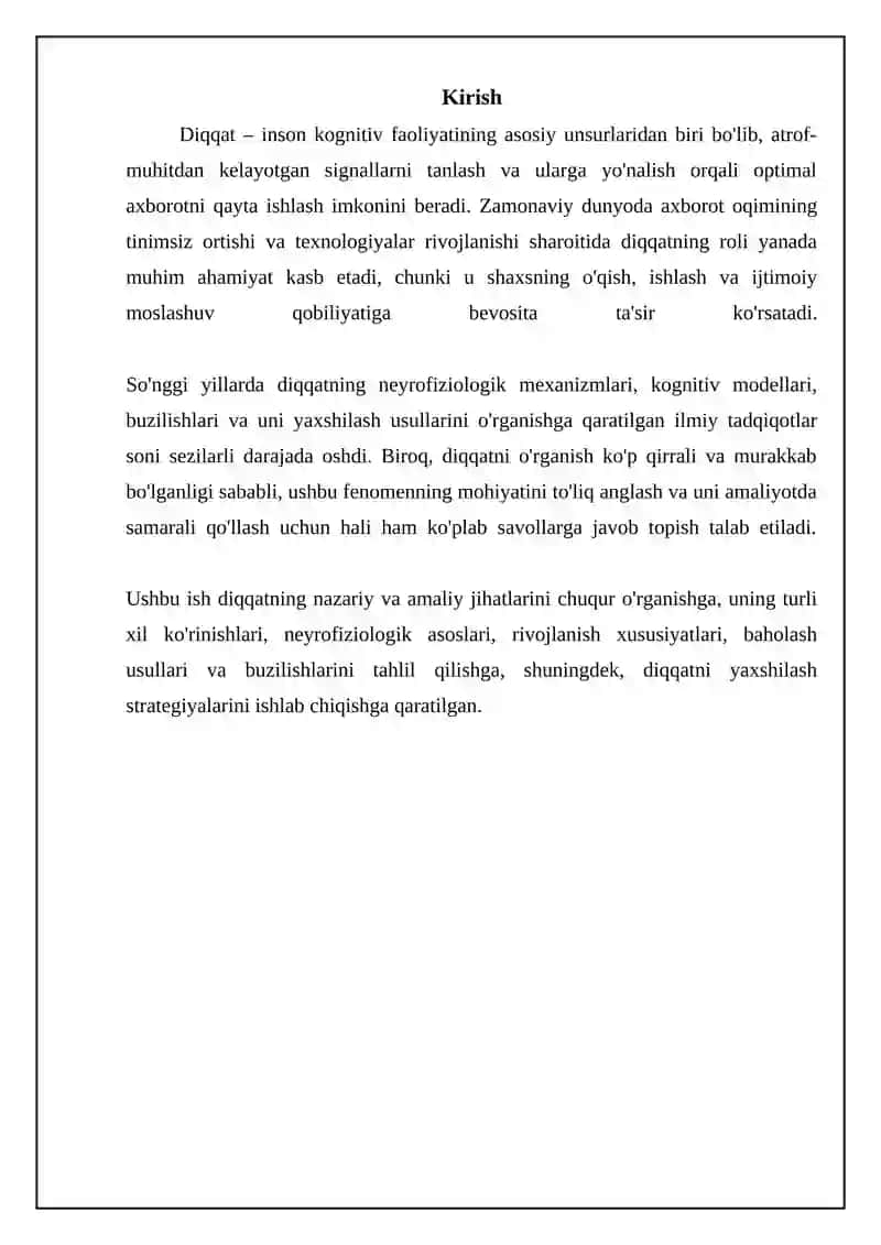 Diqqat: Ta'rif, Turlari va Neyrofiziologiyasi 3