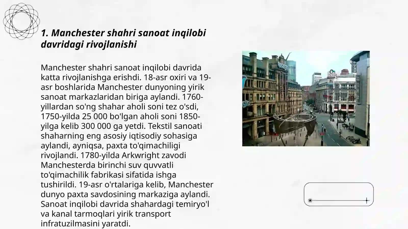 Manchester shahri ijtimoiy iqtisodiy rivojlanishi 3