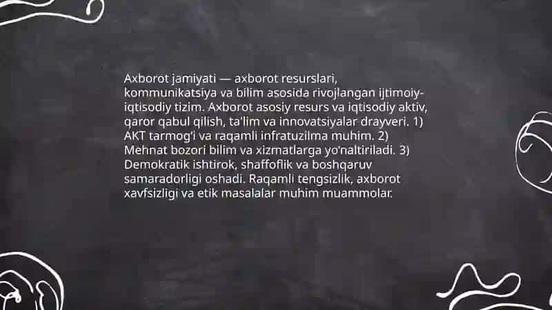 Axborotni jamiyatda tutgan orni va ahamiyati 3