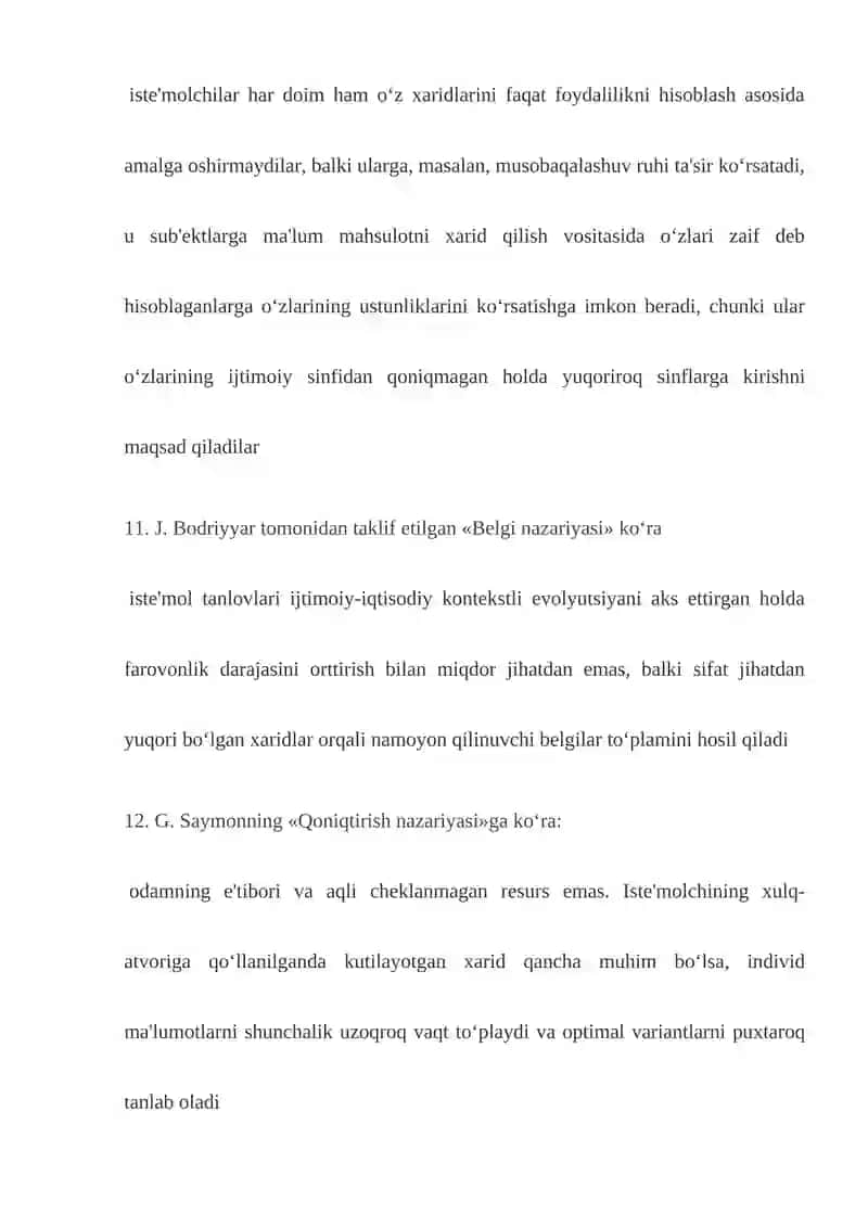 Iste'molchi xulq atvori  60 ta test Javobi bilan yakuniy oraliq 3