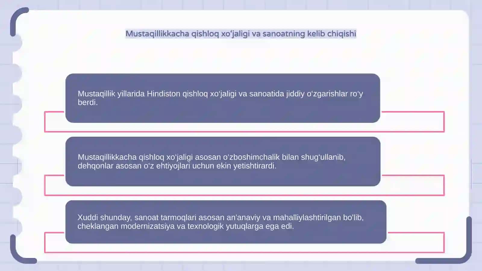 Mustaqillik yillarida qishloq xo‘jaligivasanoat sohasidagi o‘zgarishlar 3