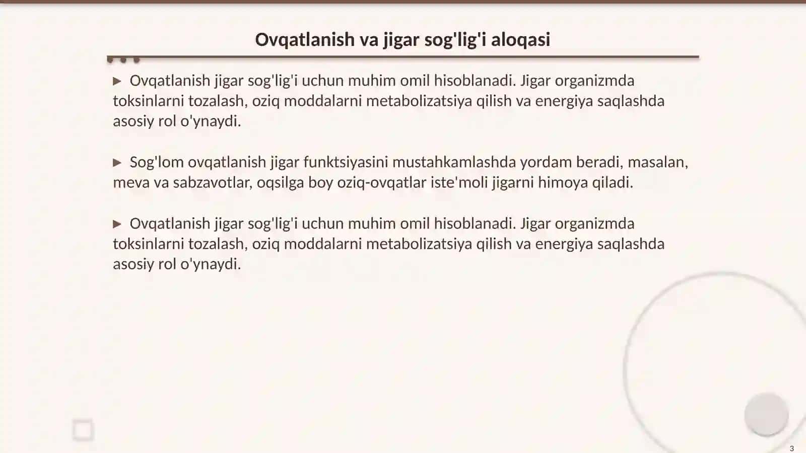 Ovqatlanishning buzilishi-jigar patologiyasining asosiy sababi 3