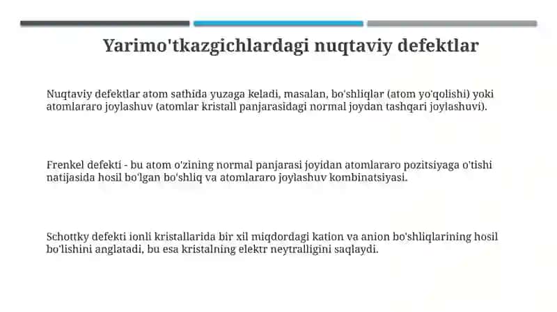 Yarimoʻtkazgich nuqsonlarining turlari 3