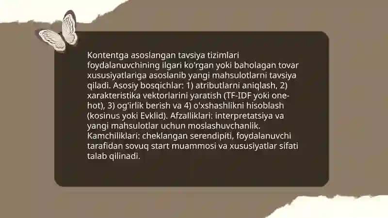 Kontentga asoslangan tavsiya tizimlari 3