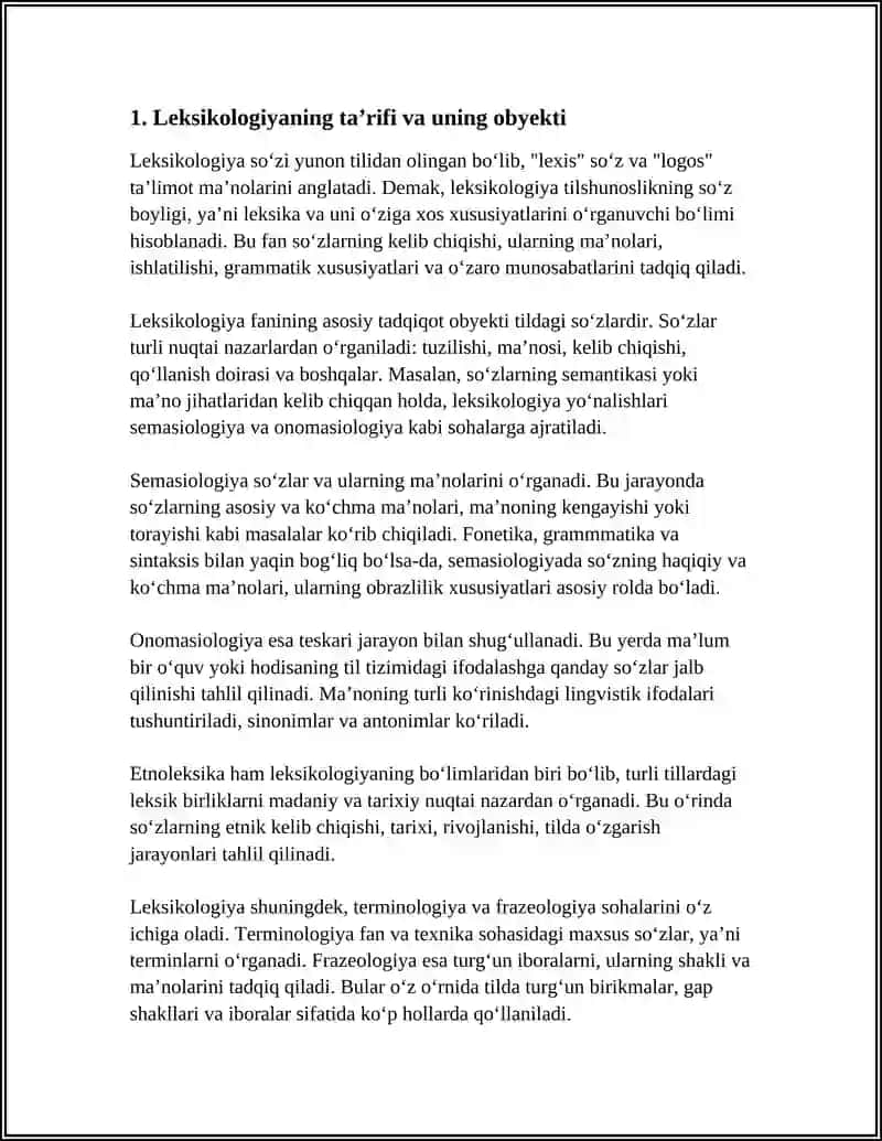 LEKSIKOLOGIYA VA UNING OB’YEKTI TURLARI VAZIFALARI 3