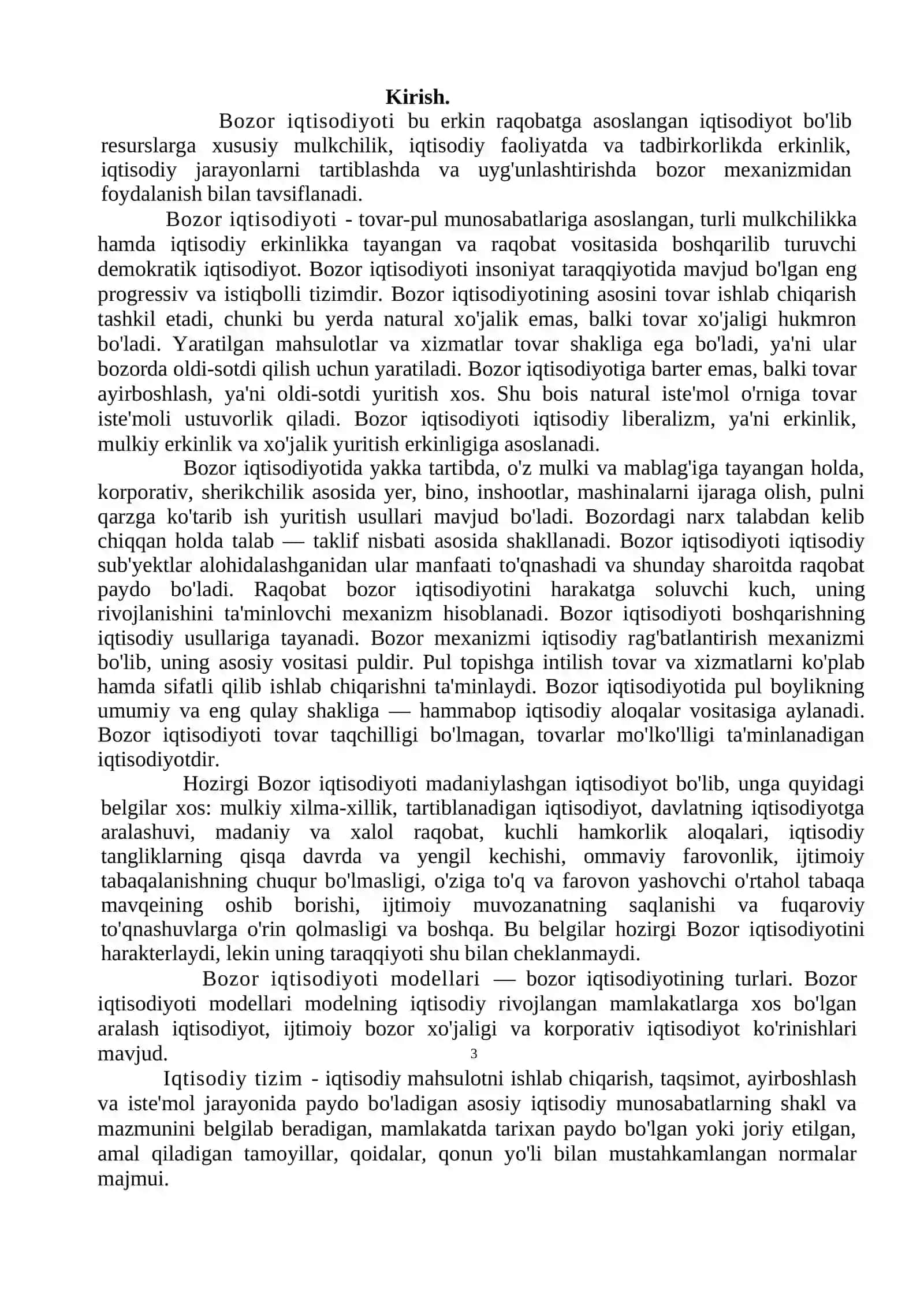 Bozor iqtisodiyotining mohiyati va uning asosiy belgilari 3