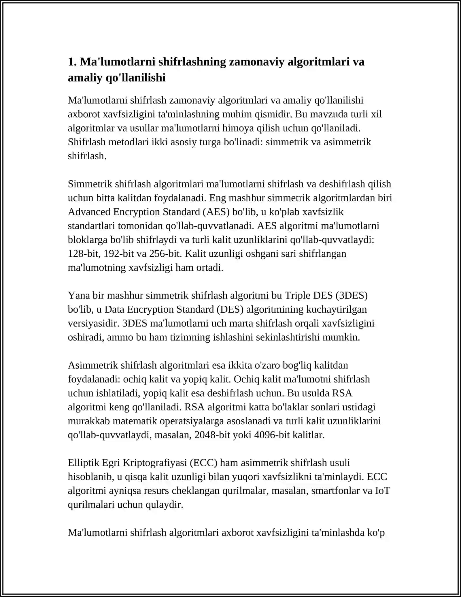 AXBOROT XAVFSIZLIGINI TAMINLASHNING ZAMONAVIY USULLARI VA AMALIY YONDASHUVLARI 3