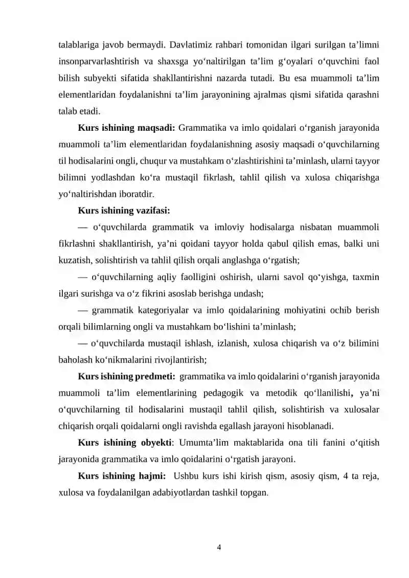 Grammatika va imlo qoidalari oʻrganish jarayonida muammoli taʼlim elementlaridan  foydalanish 3