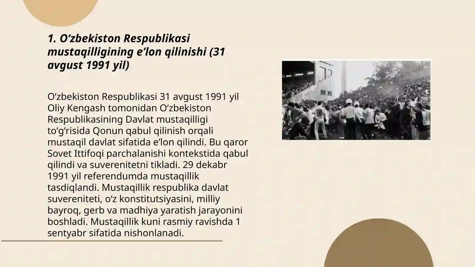 Oʻzbekiston Respublikasi tashkil topishi va uning tarixiy ahamyati 3