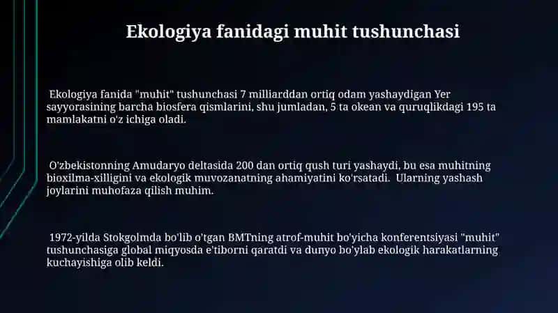 Ekologiyada muhit tushunchasi 3