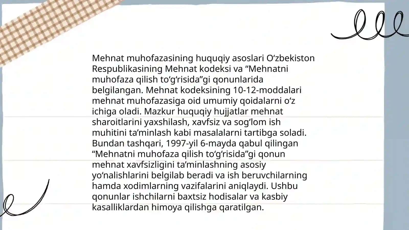 Mehnatni muhofaza qilish 3
