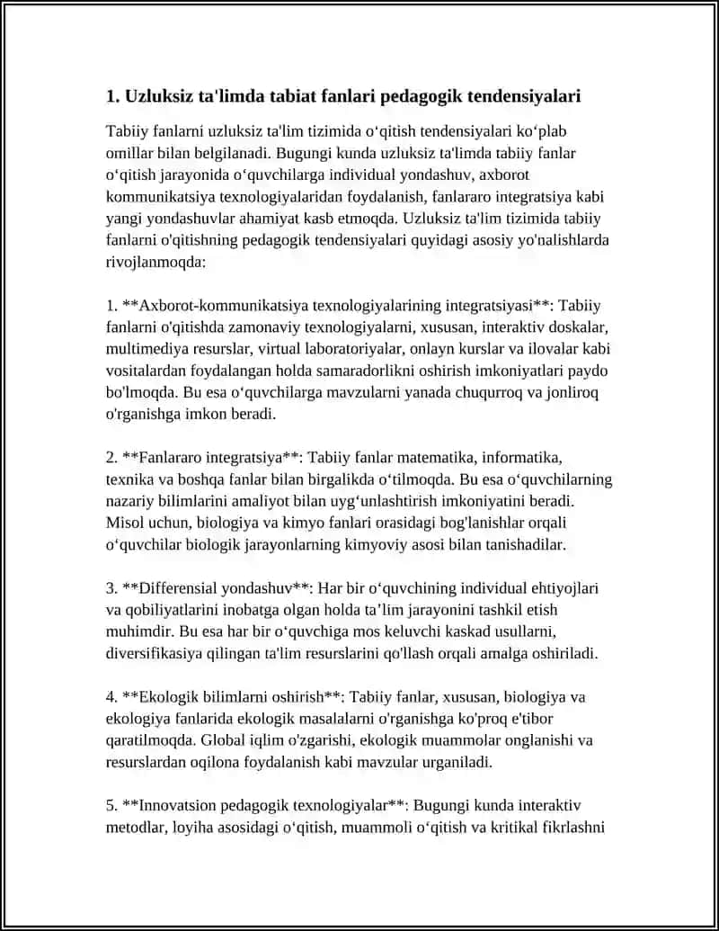 UZLIKSIZ TA'LIMDA TABIIY FANLARNI OʻQITISH TENDENSIYASINI OʻRGANISH 3