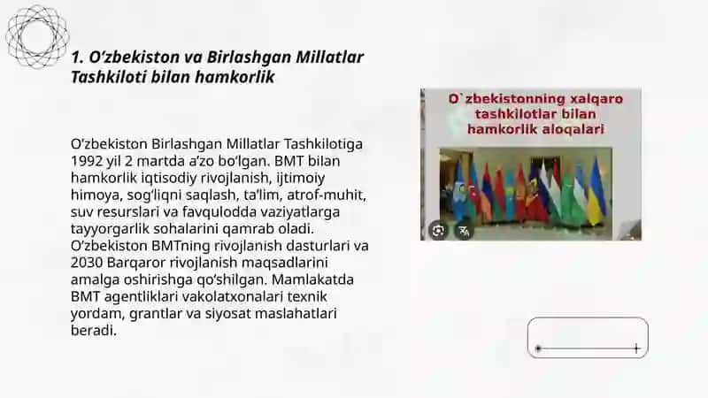 O’zbekistoning xalqaro tashkilotlar bilan aloqasi 3