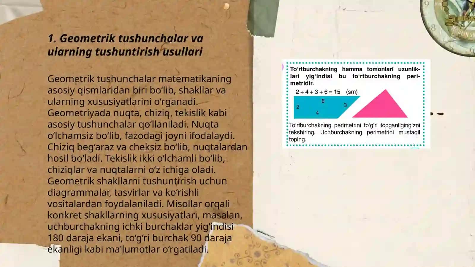 Sinfdan tashqari mashgʻulotlarda geometrik materiallarni oʻrganish metodikasi 3