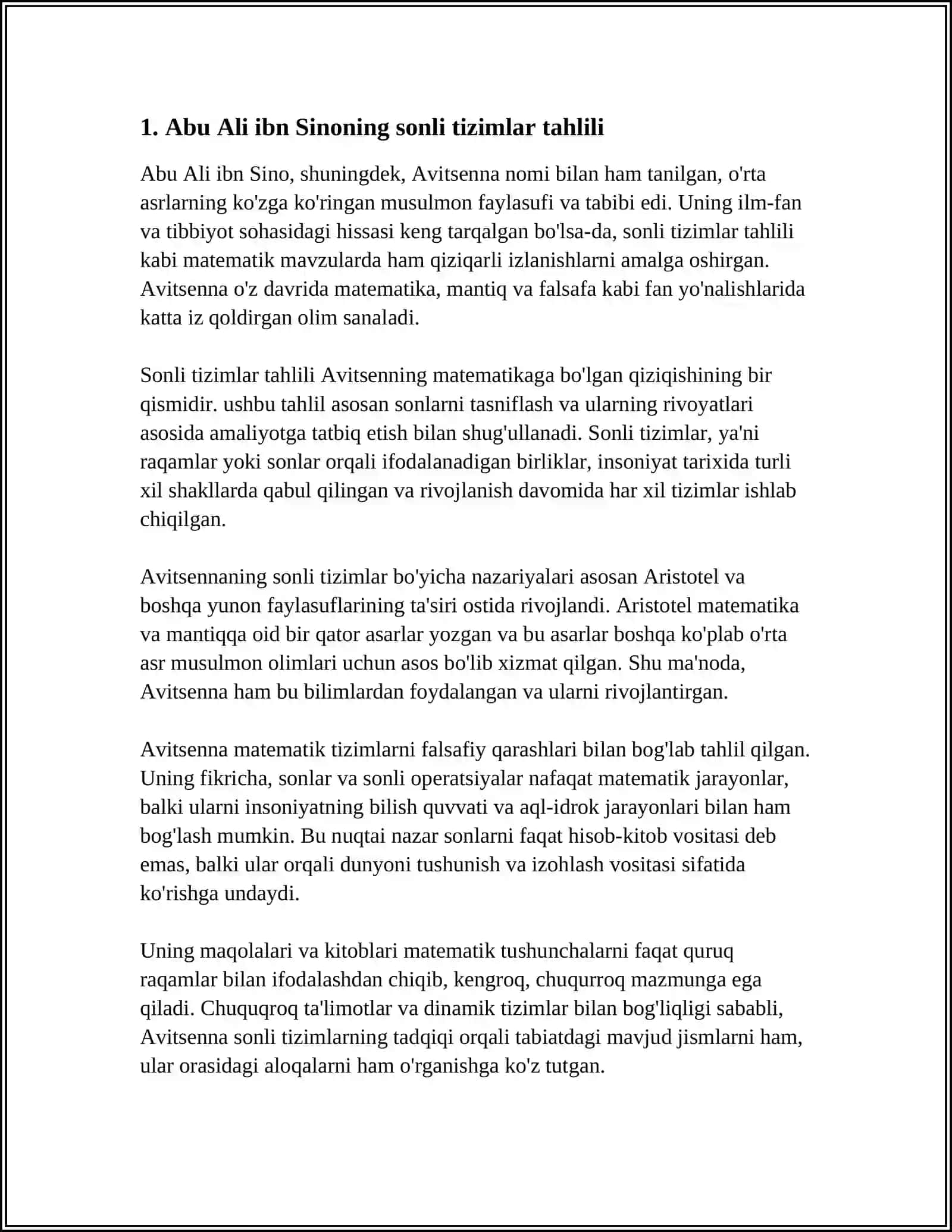 ABU ALI IBN SINONING MATEMATIKAGA QO'SHGAN HISSASI 3