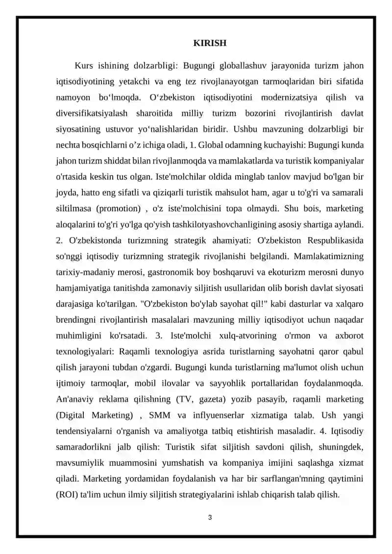 TURISTIK MAHSULOTNI SILJITISH 3