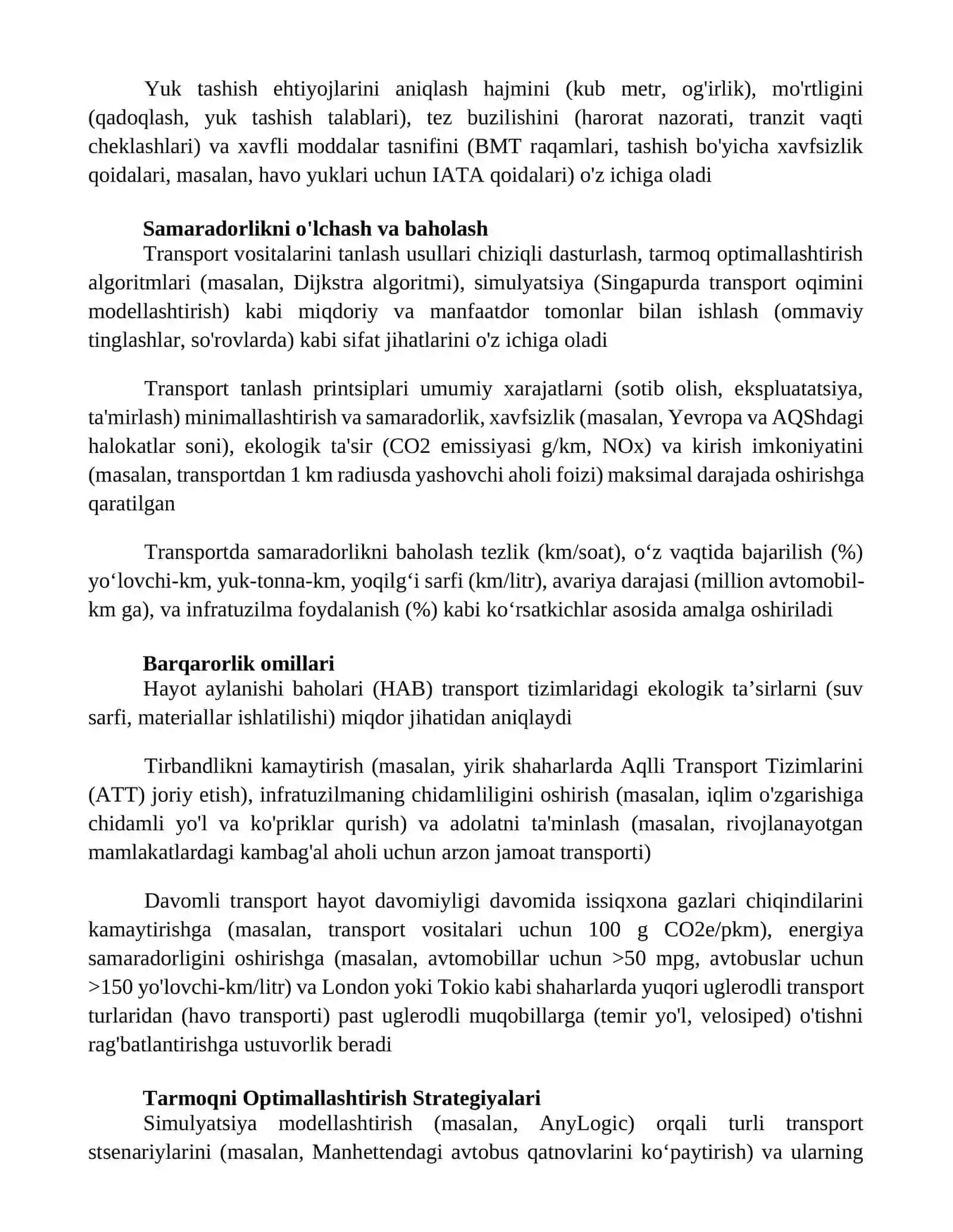 Transport turlarini tanlash tamoyillari va uslublari 3